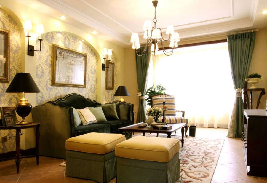 美式風(fēng)格客廳實木家具圖片欣賞